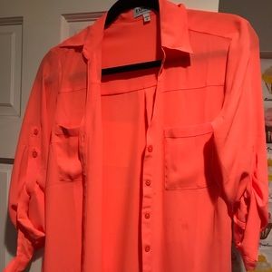 Coral button down